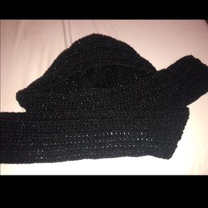 Crochet hooded scarf